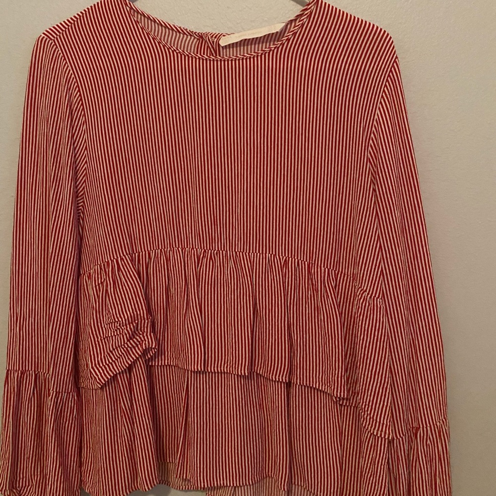 RED&WHITE STRIPPED ZARA SHIRT